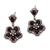 Garnet flower earrings, 'Red Frangipani' - Floral Sterling Silver and Garnet Dangle Earrings thumbail