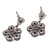Garnet flower earrings, 'Red Frangipani' - Floral Sterling Silver and Garnet Dangle Earrings (image 2c) thumbail