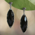 Onyx dangle earrings, 'Eye of the Soul' - Artisan Crafted Onyx Dangle Earrings (image 2) thumbail