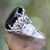 Onyx cocktail ring, 'Night Shadow' - Handcrafted Sterling Silver and Onyx Ring thumbail