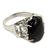 Onyx cocktail ring, 'Night Shadow' - Handcrafted Sterling Silver and Onyx Ring (image 2a) thumbail
