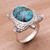 Men's sterling silver cocktail ring, 'Chelonia Turtle' - Men's Sterling Silver and Reconstituted Turquoise Ring (image 2) thumbail