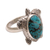 Men's sterling silver cocktail ring, 'Chelonia Turtle' - Men's Sterling Silver and Reconstituted Turquoise Ring (image 2a) thumbail