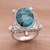 Men's sterling silver cocktail ring, 'Chelonia Turtle' - Men's Sterling Silver and Reconstituted Turquoise Ring (image 2b) thumbail