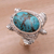 Men's sterling silver cocktail ring, 'Chelonia Turtle' - Men's Sterling Silver and Reconstituted Turquoise Ring (image 2c) thumbail