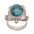 Men's sterling silver cocktail ring, 'Chelonia Turtle' - Men's Sterling Silver and Reconstituted Turquoise Ring (image 2f) thumbail