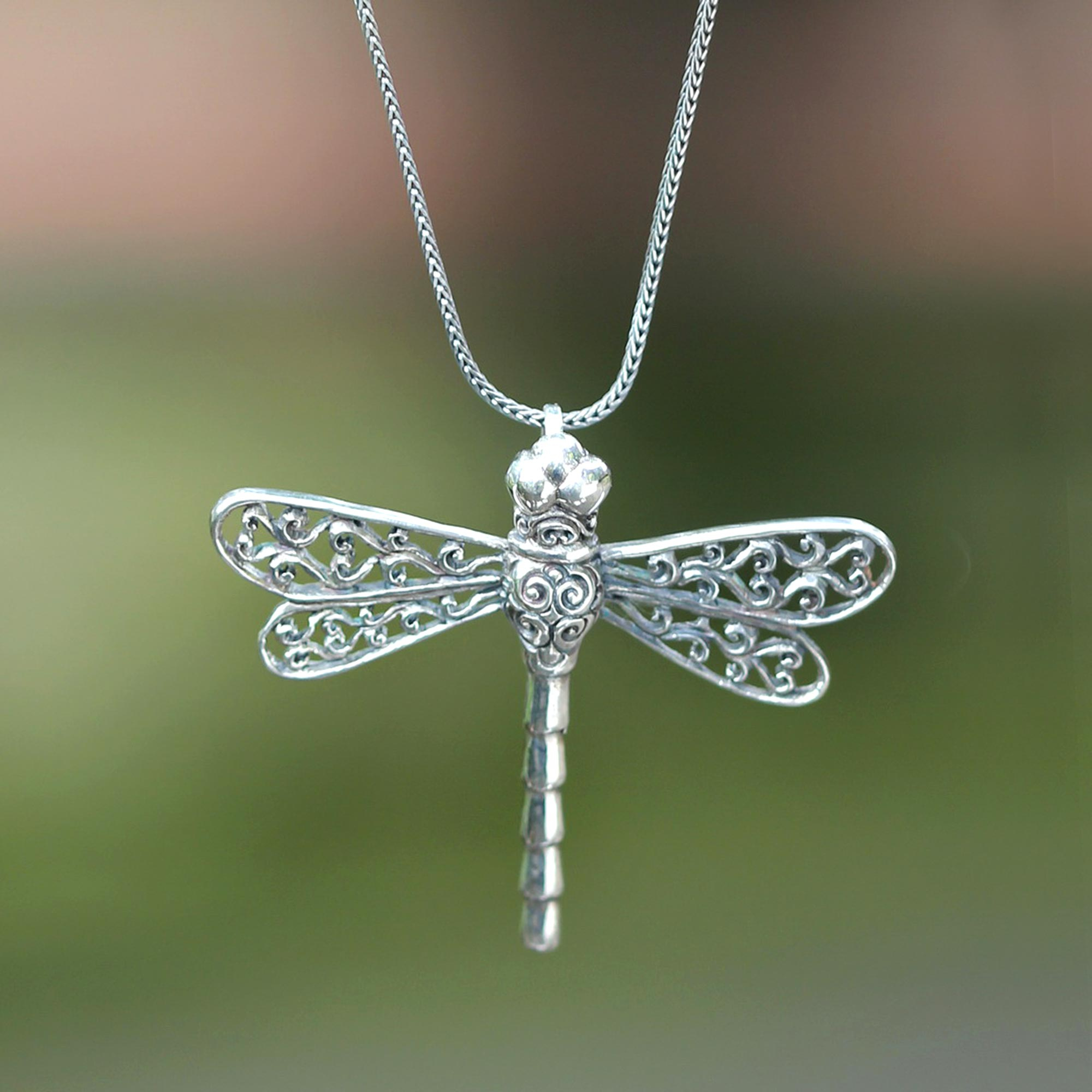 unique dragonfly necklace