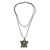 Sterling silver pendant necklace, 'Chelonia Turtle' - Sterling Silver and Reconstituted Turquoise Necklace thumbail