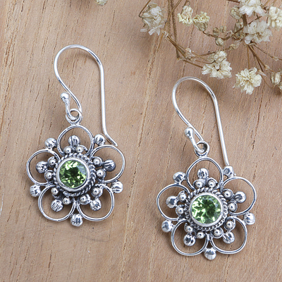 Peridot flower earrings, Natures Gift