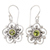 Peridot flower earrings, 'Nature's Gift' - Handcrafted Floral Peridot Dangle Earrings (image 2a) thumbail