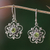 Pendientes flor peridoto - Pendientes colgantes de peridoto floral hechos a mano