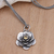 Citrine flower necklace, 'Holy Lotus' - Hand Crafted Sterling Silver Citrine Pendant Necklace thumbail