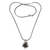 Garnet flower necklace, 'Holy Lotus' - Floral Sterling Silver and Garnet Pendant Necklace (image 2c) thumbail
