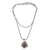 Amethyst flower necklace, 'Holy Lotus' - Artisan Crafted Silver and Amethyst Flower Necklace (image 2a) thumbail