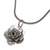 Peridot flower necklace, 'Holy Lotus' - Sterling Silver and Peridot Pendant Necklace (image 2b) thumbail