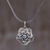 Blue topaz flower necklace, 'Holy Lotus' - Handcrafted Floral Silver and Blue Topaz Necklace thumbail