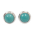 Sterling silver stud earrings, 'Blue Moons' - Silver and Reconstituted Turquoise Stud Earrings (image 2e) thumbail