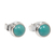 Sterling silver stud earrings, 'Blue Moons' - Silver and Reconstituted Turquoise Stud Earrings (image 2f) thumbail