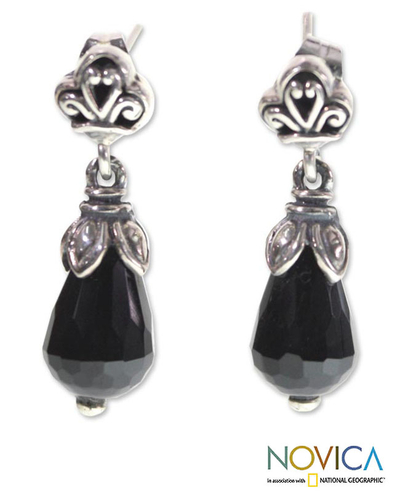 Onyx dangle earrings, 'Affinity' - Onyx dangle earrings