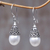 Pearl dangle earrings, 'Mystic Bells' - Sterling Silver and Pearl Dangle Earrings thumbail