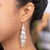 Sterling silver waterfall earrings, 'Shower of Petals' - Handcrafted Sterling Silver Chandelier Earrings (image 2j) thumbail