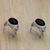 Onyx button earrings, 'Midnight Bower' - Handmade Sterling Silver and Onyx Earrings (image 2) thumbail