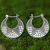 Sterling silver hoop earrings, 'Crescent' - Hand Crafted Sterling Silver Hoop Earrings