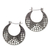 Sterling silver hoop earrings, 'Crescent' - Hand Crafted Sterling Silver Hoop Earrings (image 2a) thumbail