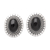 Onyx button earrings, 'Island Aura' - Sterling Silver and Onyx Button Earrings (image 2a) thumbail