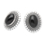 Onyx button earrings, 'Island Aura' - Sterling Silver and Onyx Button Earrings (image 2b) thumbail