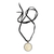 Halskette mit Anhänger aus Leder und Kuhknochen - Halskette mit Anhänger aus Leder und Kuhknochen