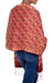 Silk batik shawl, 'Java Crimson Court' - Red Silk Batik Shawl Wrap (image 2c) thumbail