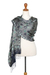 Silk batik shawl, 'Java Starlight' - Fair Trade Batik Silk Patterned Blue Shawl (image 2a) thumbail