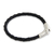 Leather braided bracelet, 'Pulse' - Sterling Silver and Braided Leather Bracelet thumbail