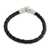 Leather braided bracelet, 'Pulse' - Sterling Silver and Braided Leather Bracelet (image 2c) thumbail