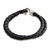 Men's leather braided bracelet, 'Warrior' - Men's Black Leather Bracelet (image 2d) thumbail