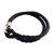 Men's leather braided bracelet, 'Warrior' - Men's Black Leather Bracelet (image 2e) thumbail