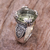 Prasiolite cocktail ring, 'Glistening Borobudur' - Sterling Silver and Prasiolite Cocktail Ring thumbail