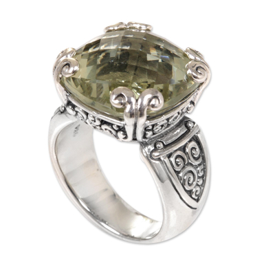 Sterling Silver and Prasiolite Cocktail Ring