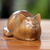 Wood sculpture, 'Kitty Cat Bliss' - Carved Wood Animal Sculpture (image 2b) thumbail