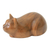 Wood sculpture, 'Kitty Cat Bliss' - Carved Wood Animal Sculpture (image 2c) thumbail