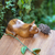 Wood sculpture, 'Kitty Cat Bliss' - Carved Wood Animal Sculpture