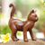 Wood sculpture, 'Guardian Cat' - Wood Sculpture from Indonesia (image 2) thumbail