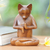 Wood sculpture, 'Full Lotus Cat' - Wood sculpture (image 2) thumbail