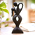 Wood sculpture, 'Soul Embrace' - Artisan Crafted Romantic Dancing Couple Sculpture thumbail