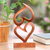 Suar Wood Heart Sculpture, 'Upside Down Love' - Suar Wood Heart Sculpture (image 2) thumbail