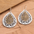 Gold accent dangle earrings, 'Grains of Rice' - silver and 22k Gold Plated Dangle Earrings thumbail