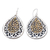 Gold accent dangle earrings, 'Grains of Rice' - silver and 22k Gold Plated Dangle Earrings (image 2a) thumbail