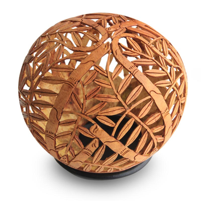 Coconut shell sculpture, 'Towering Bamboo' - Coconut Shell Sculpture