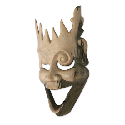 Wood mask, 'Man of Fire' - Unique Modern Wood Mask